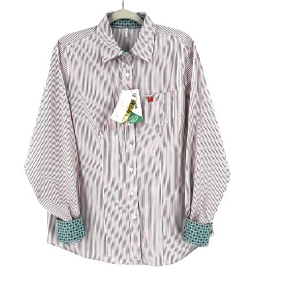 NEW Cinch Performance Western Shirt Womens XL Striped Flip Cuffs Cowgirl Landman